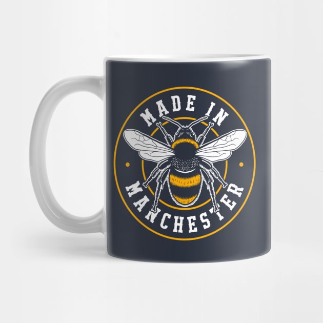 Made In Manchester Worker Bee Pocket Badge by dumbshirts